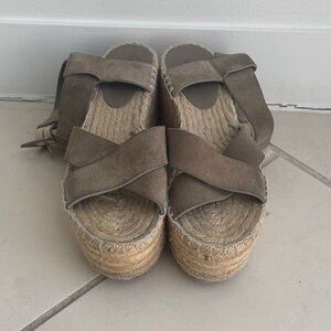 Celine Brown Suede Espadrille Sandals